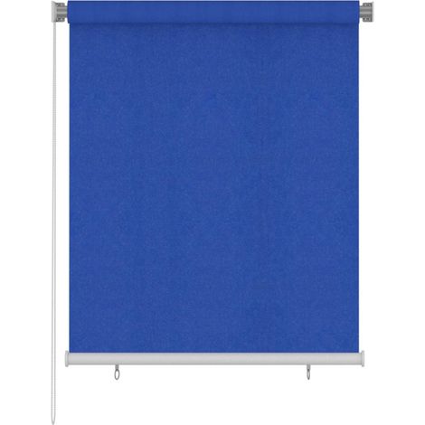vidaXL Store roulant d'extérieur 125 (l) x 140 (H) cm bleu HDPE (1/5)