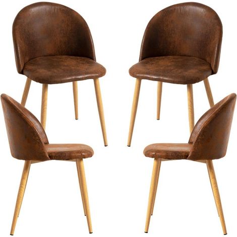 Packs Sillas Comedor - Pack 4 Sillas Vint Polipiel - Marrón Vintage (1/2)