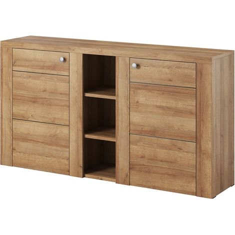 Buffet design 155cm pour salon couleur chêne collection SANTIAGO. (1/3)