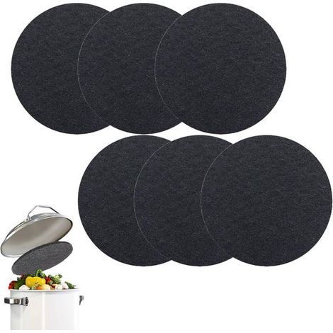 Paquete de 6 filtros para compostador de cocina - Carbón activado - 1 cm de grosor (1/5)