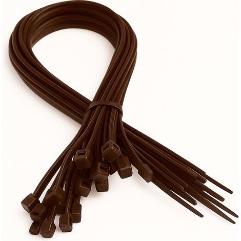 Bridas Multiusos Nylon - Marrón - 50 unidades 3,6x300 mm. -