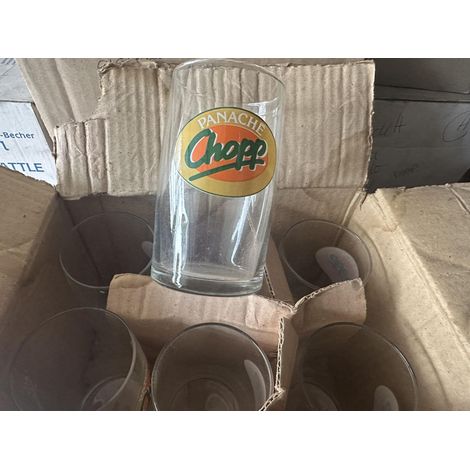 Lot de 6 verres à bière Chopp Panaché - 25 cl - Vintage 1980 - Neufs
