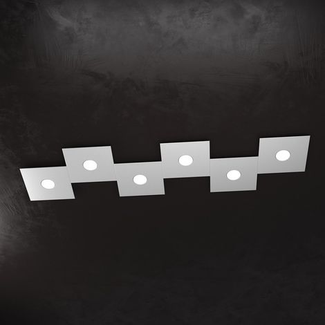 Plafoniera moderna top light eccentric 1156 6l gx53 led metallo lampada parete soffitto, finitura metallo grigio