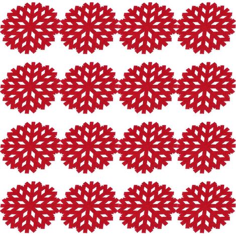 Set de table de Noël rouge à motif flocon de neige pour la décoration de cuisine, lot de 20 sets de table en tissu (1/5)