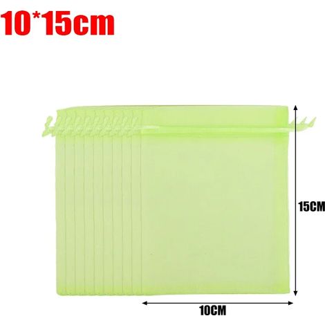 (10 x 15 cm, 10 pièces) Sacs de protection pour fruits et légumes, filet de culture avec cordon de serrage, anti-insectes et anti-oiseaux, pochette en gaze, couvercle pour légumes (1/4)