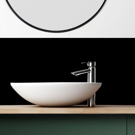 Crédence de salle de bain en Aluminium Ultim Noir Beige 140x30 cm (en 2 bandeaux) - Ultim