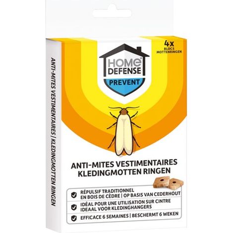HOME DEFENSE - Anti-mites répulsif vestimentaire en bois de cèdre