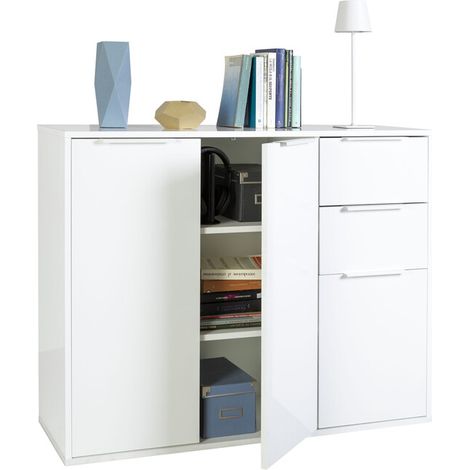 MOBILE 3A+2C CM 106X35X87H BIANCO/BIANCO LUC.- 1,0 pz