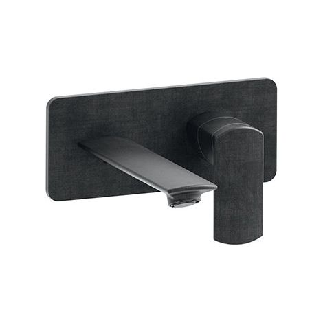 Lavabo Mural Profilo Avec Plaque Droit Bec 22.5 Chrome Noir Brosse Robinetterie PROFILO - CRISTINA ONDYNA PF25875