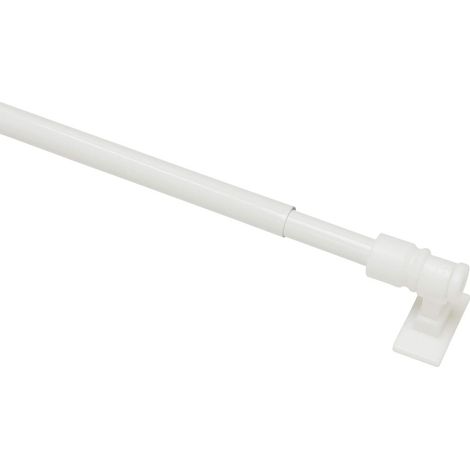 Gardinia Bastone per Tenda da bistrot California, Montaggio a Finestra, Laccato, Estensibile: 75-135 cm, Ø 12 mm, Metallo/Plastica, Bianco (1/2)