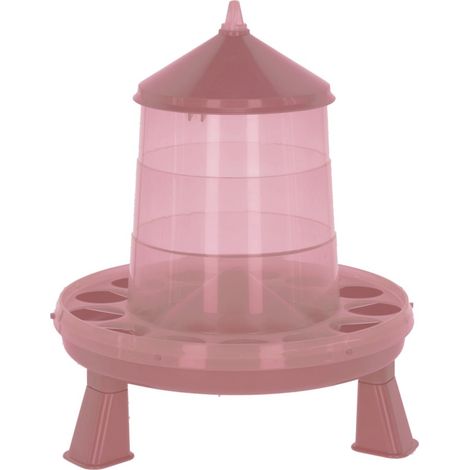 Kerbl Futterautomat Standfüßen – 2,4 L / 2 kg Rosé (Kunststoff) 73173