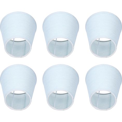 Abat-jour en tissu bleu ciel, 6 pièces, pour lampe murale et lustre E14, décoration moderne et simple (1/5)