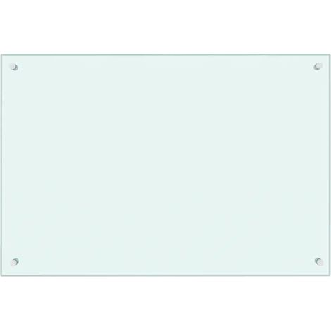 Salpicadero de cocina blanco con protector antisalpicaduras decorativo 90 x 60 cm fabricado en vidrio templado blanco 020046324 (1/5)