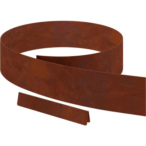 vidaXL Borde de Césped 4 uds. 450 x 15 cm Acero autopatinable Oxidado (1/2)