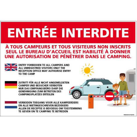 PANNEAU ENTREE INTERDITE (H0321) - Adhésif - 210 x 150 mm