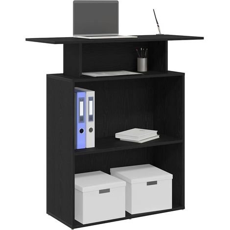 Mostrador de recepción negro 100x40x104 cm Madera de ingeniería
