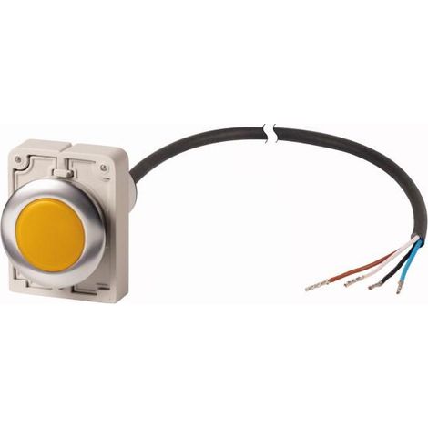 Voyant lumineux RMQ Compact Flat jaune 24 V AC/DC cable (noire) extrémité ouverte 4-pole 1 m EATON C30C-FL-Y-24-P62