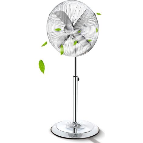 Aigostar Emery Ventilatore a piantana in acciaio oscillazione 75° altezza regolabile 3 velocità 50 W