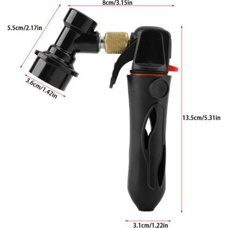 Chargeur de fût Chargeur portatif de fût de brassage à domicile, injecteur de CO2 portatif, distributeur de art seau Noir (1/4)