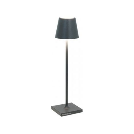 Lampe De Table Led Poldina Pro Micro Gris Foncé, Rechargeable Et Dimmable Avec Une Autonomie Allant Jusqu'À 12 Heures