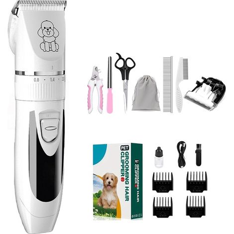 Tondeuse électrique pour animaux de compagnie avec tête de coupe en céramique épaisse pour une coupe précise et sans effort (1/5)