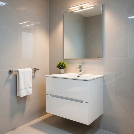 Composizione mobile bagno sospeso con cassetti cm 60 mod. TALIA - Bianco Lucido