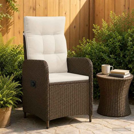 Teenpull – Verstellbarer Gartenstuhl Braun und Creme Weiß (1/5)