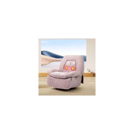 Fauteuil de massage électrique relaxant, chauffage vibrant, pivotant, ports Type-C et USB, poche latérale, inclinable pour TV et salon, rose