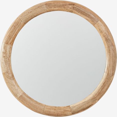Miroir mural rond Ø80 cm en bois de manguier Virek SKLUM (1/5)