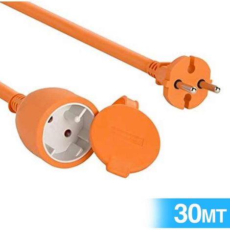 Electraline 01357 Rallonge Prolongateur Gardin 30 mt avec clapet - section 2x1,5 mm² orange (1/5)