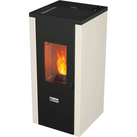 stufa a pellet ermetica canadian stove "designevo 9c" bianco 8,3 kw (1/3)