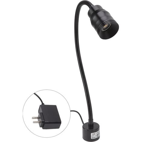 Lampe de travail LED 7W à col de cygne avec socle magnétique, prise US 110-220V, idéale pour lecture et atelier. (1/5)