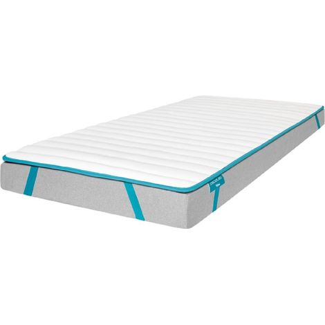Cecotec Topper Acolchado Flow TopCloud 135x190. Cubrecolchón Sobrecolchón. Espuma Supersuave y Fibra Siliconada de 5 cm de Altura 4 Correas Elásticas (1/5)