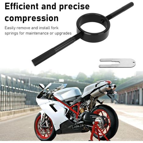 Kit D'outils de Compresseur de Ressort de Fourche de Moto, Kit de Service de Ressort Hélicoïdal en Aluminium pour Fourches de Vélo de Rue à L'envers (1/3)