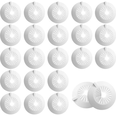 Set mit 30 Heizkörperrosetten, passend für Heizkörperrohre von 14 bis 29 mm, verstellbare Wandbefestigung, weiß (1/4)