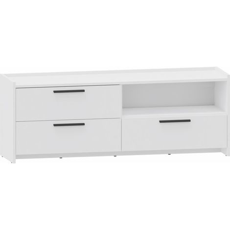 ALTIVO RTV 135 3FO weißer Couchtisch für Wohnzimmer, Jugendzimmer, Büro