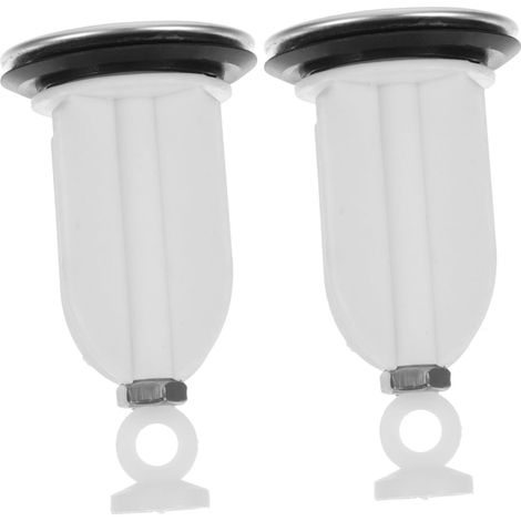 2 Pièces Bonde de Lavabo à Tirer en Acier Inoxydable Blanc (1/5)