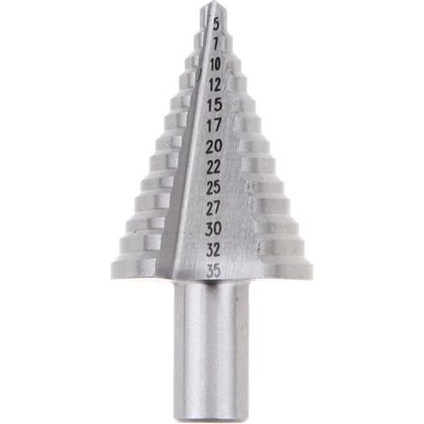 SHINING HOUSE Broca cónica de metal, broca escalonada de 5 mm a 35 mm, broca cónica triangular de titanio con revestimiento de titanio, para taladrar con destornillador en acero, latón, madera, plásti (1/2)