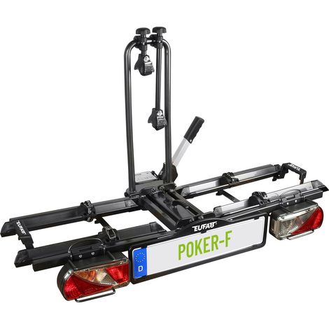 Eufab – Porte-vélos 2 vélos sur attelage pliable et basculant – Charge utile 60 kg – Compatible VAE et VTT – Fixation rapide sur attelage (1/10)