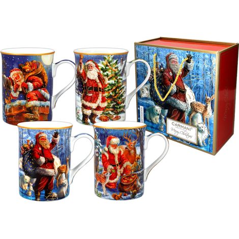 Carmani, 4 tazas navideñas - Papá Noel