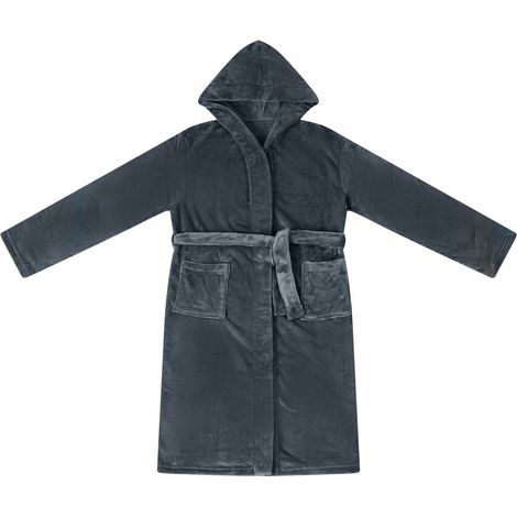Peignoir avec capuche Bleu marine m Flanelle