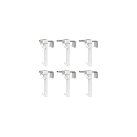 Lot de 6 supports de serrage pour store enrouleur double, store double sans perçage, à clipser et à coller, comme accessoire de rechange pour la fixation sur une fenêtre en PVC fixe