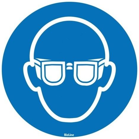 etiquette adhésive - vinyle - ronde - lunettes de protection - lot de 1 - bizline 730712