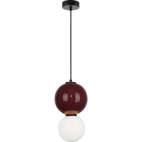 Lampada sospensione moderna bordeaux/bianco Ø18 LED 6W Italux (1/5)