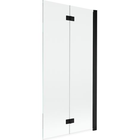 Paroi de baignoire Mexen Mist 2 panneaux, droite 90 x 150 cm, transparent, noir - 8A9-090-002-70-00-P (1/5)