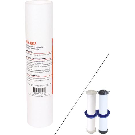 Manchon de filtration Crystal Filter PE-003 compatible PermoSignal – Finesse 20 µm – Débit 1800 lph – En polypropylène haute qualité (1/5)