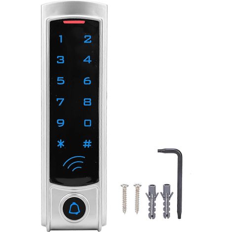 Clavier de contrôle d'accès RFID 125 kHz, lecteur de cartes à mot de passe, contrôleur de contrôle d'accès avec clavier rétroéclairé, adapté aux bureaux à domicile. (1/4)