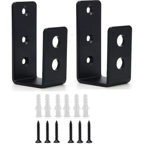 Soportes para barricadas de puertas, 2 piezas de barra en U abierta de acero para asegurar cerraduras de puertas, graneros, cobertizos (1/4)