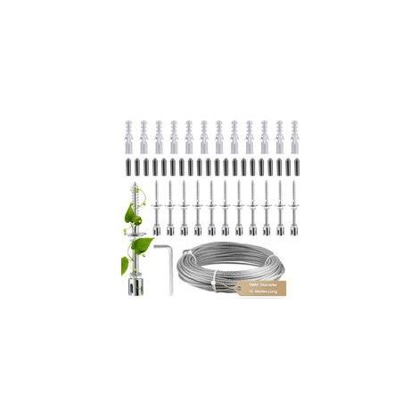 Support Pour Plante Grimpante, Kit Complet En Inox Avec Support Mural Et Corde Diamètre 3Mm (Longueur 16M) (1/5)