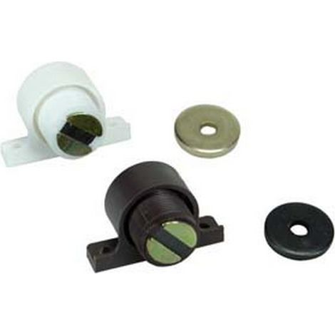 12PZ CRICCHETTI MAGNETICI REGOLABILI - mm.29,5x19x19h. attraz. Kg.4 bianco (RMS1